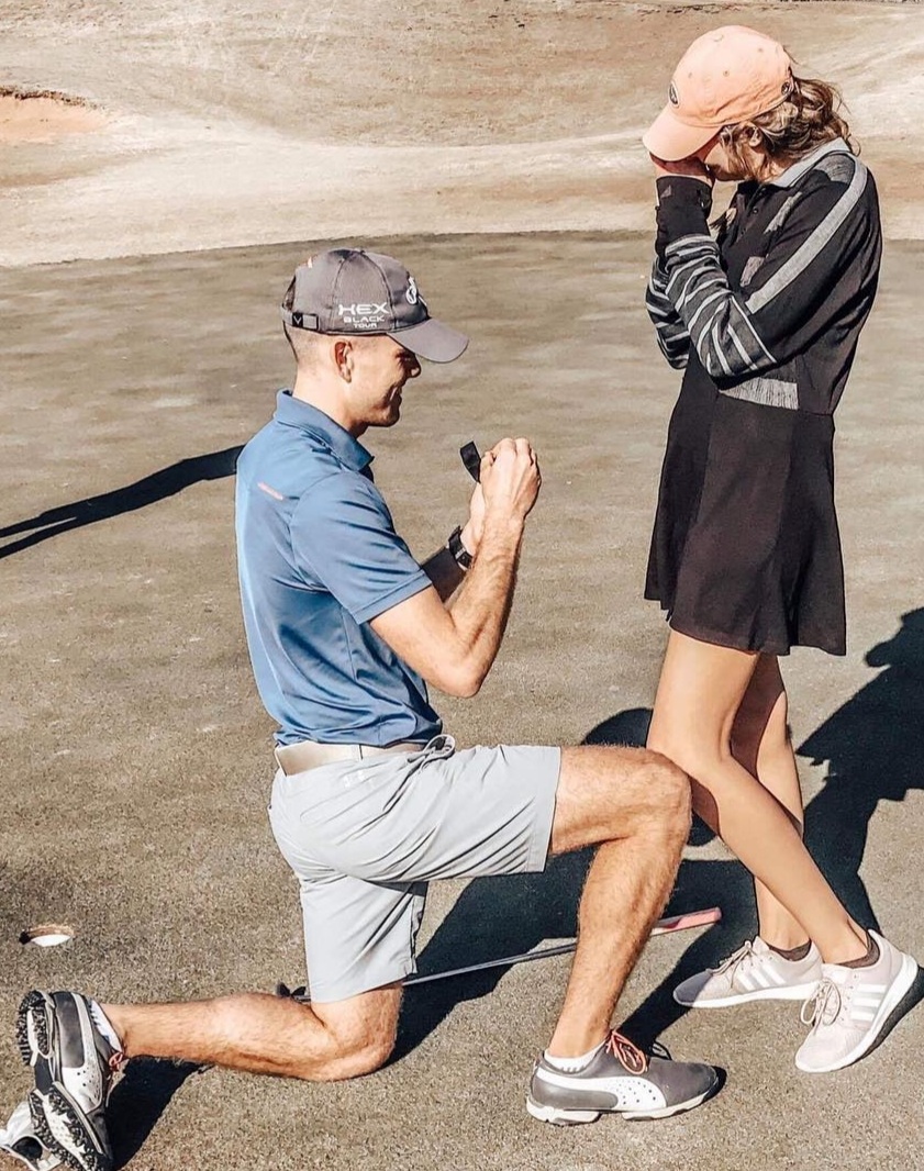 I met and got engaged to my best friend on a golf course- one of our favorite hobbies to enjoy together.