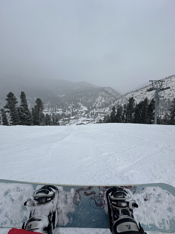 I'm a big fan of snowboarding! I learned in middle school and have been hooked since. I typically visit Red River, NM every other year.