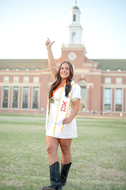Oklahoma State, my alma mater! I graduated in May of 2024 with a Bachelor of Marketing and a certificate in sales and I was also active in Greek life during my time at OSU.