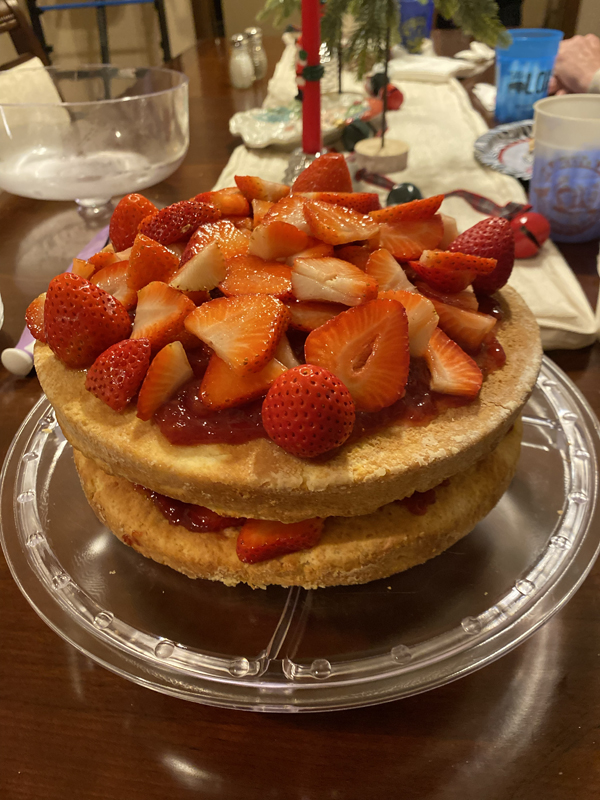 I love to bake in my free time. One of my favorite desserts is strawberry shortcake. I have it for my birthday every year!